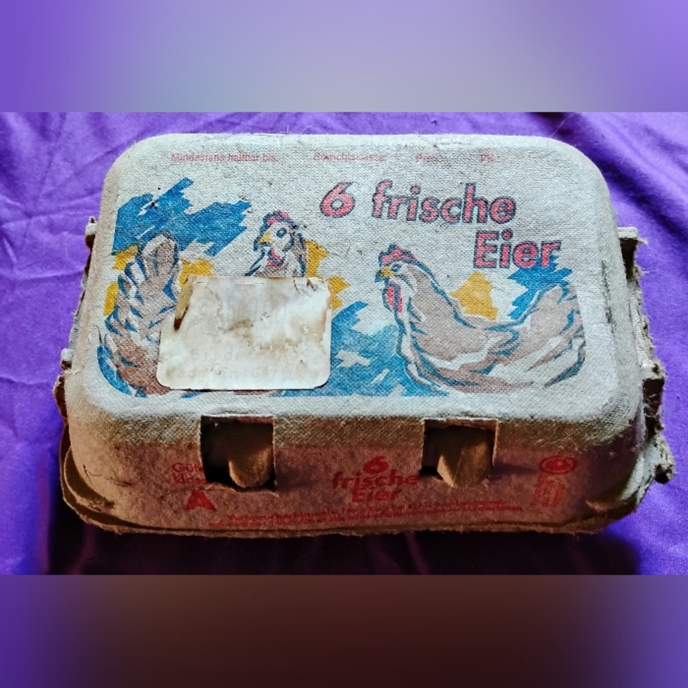 Vintage German Egg Carton with 6 Egg Candles Unused